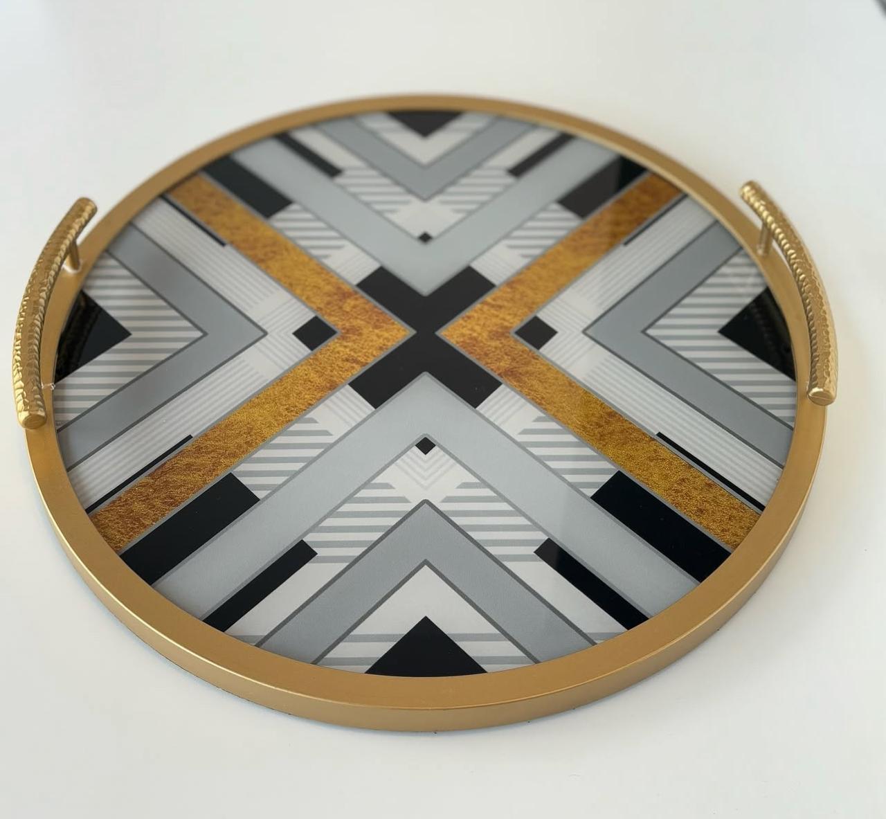 High Quality Marble Top Serving Tray with Handle