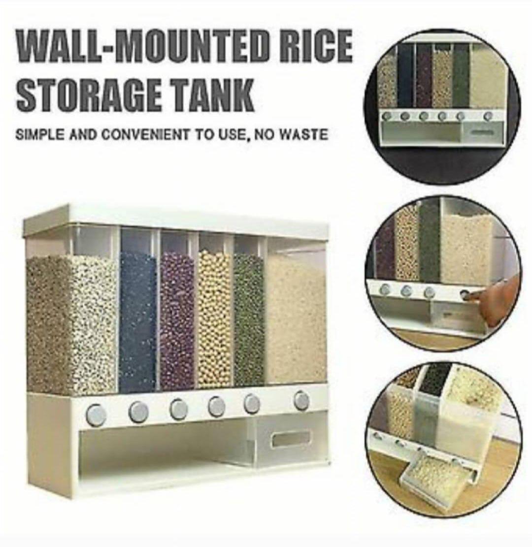 6 in 1 Cereal, Rice Dispenser Bucket