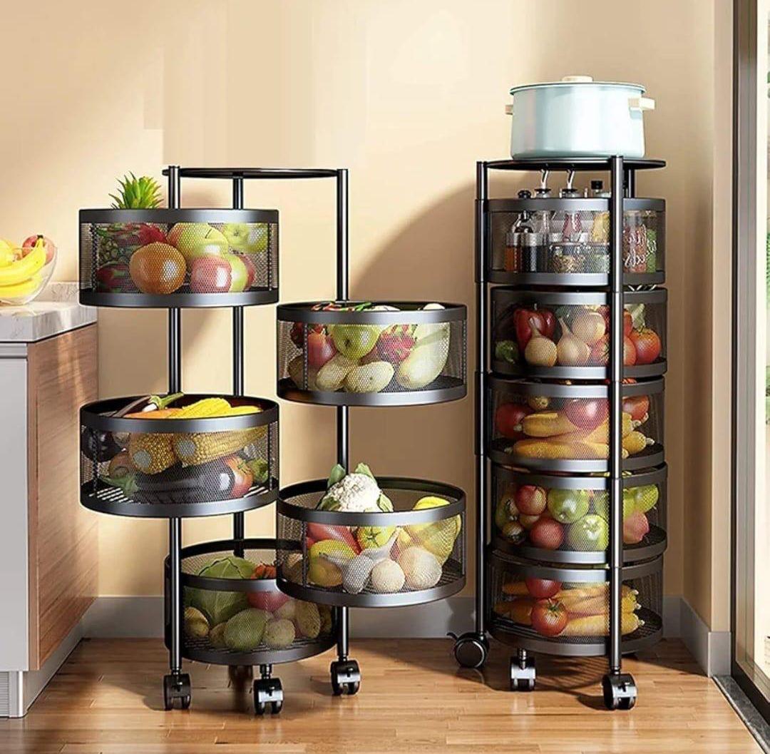 5 Tier Round Rotating Basket for Fruits and Vegetables