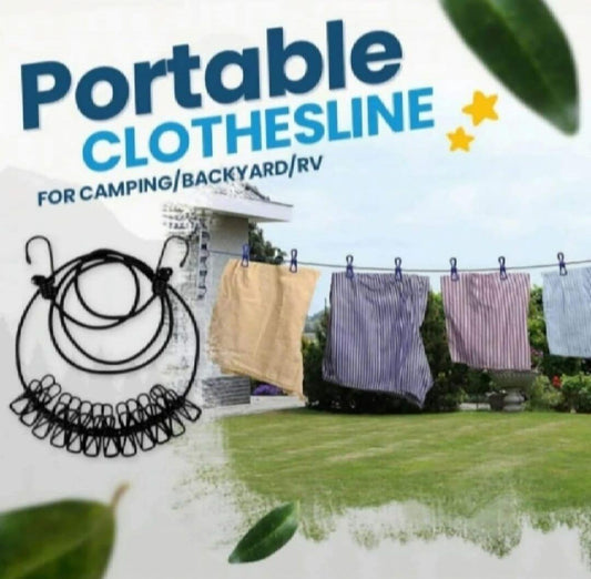 Portable Stretchable Clothesline With Clips