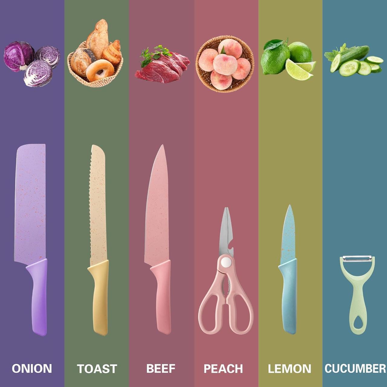 6pc Ceramic Kitchen Knife Set