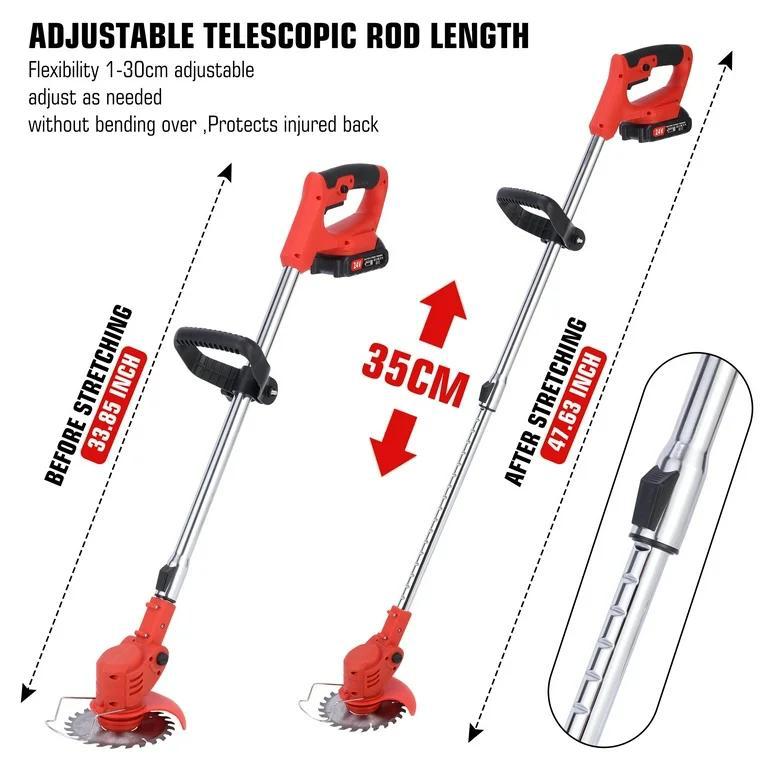 Cordless Rechargeable Grass Trimmer With 2 Batteries