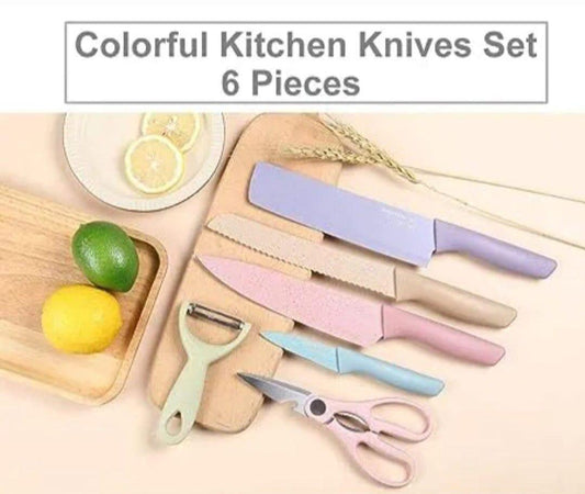 6pc Ceramic Kitchen Knife Set