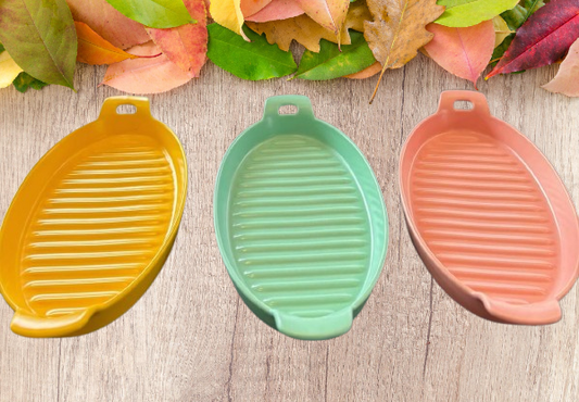 Colorful Ceramic Grill Tray