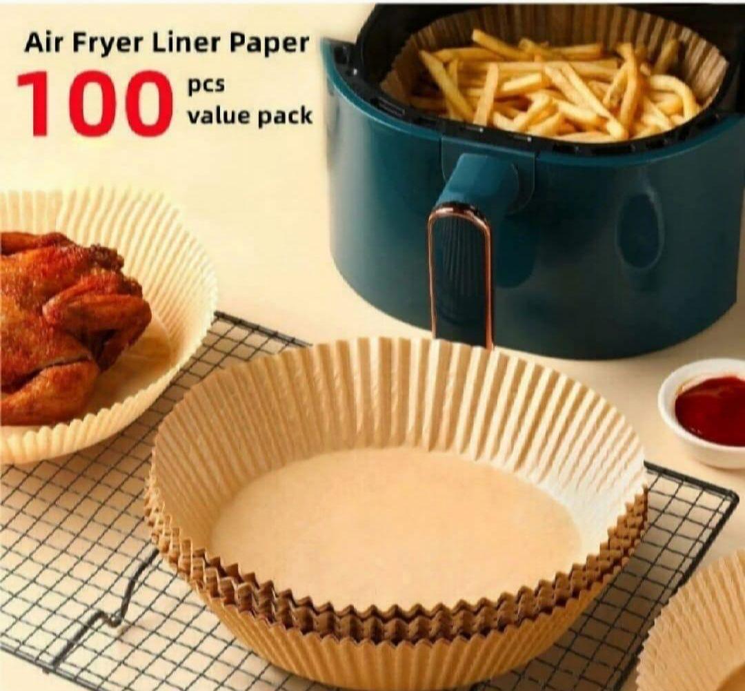 Air Fryer Paper 100pc Pack - Non-Stick Disposable Liners